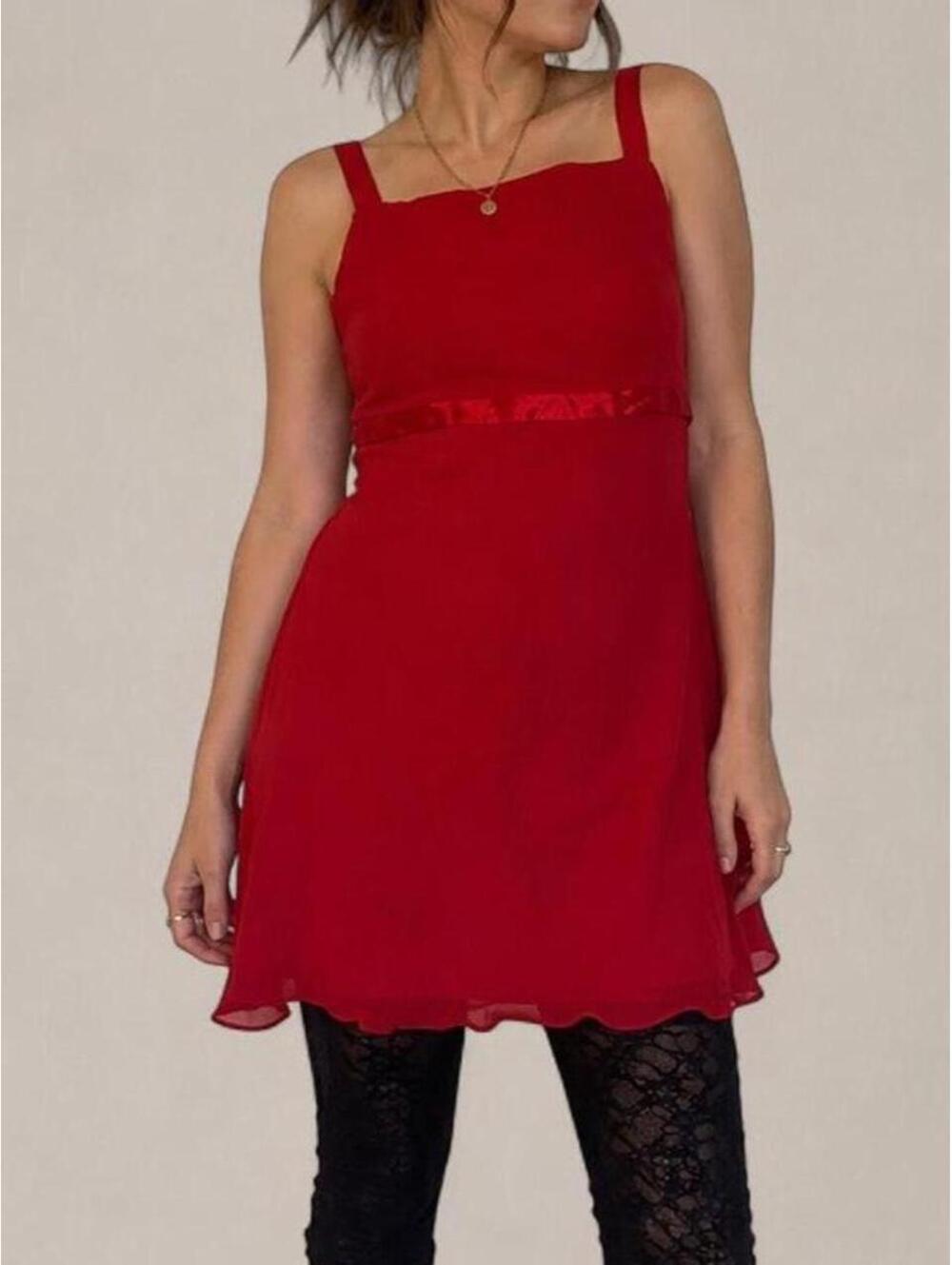 Vintage Scott McClintock Red Chiffon Dress